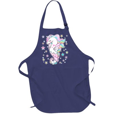 Cute Unicorn Seahorse Uni-Maid Full-Length Apron With Pockets