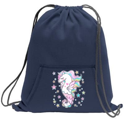 Cute Unicorn Seahorse Uni-Maid Sweatshirt Cinch Pack Bag