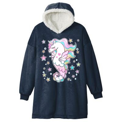 Cute Unicorn Seahorse Uni-Maid Hooded Wearable Blanket