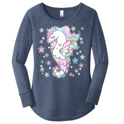 Cute Unicorn Seahorse Uni-Maid Women's Perfect Tri Tunic Long Sleeve Shirt