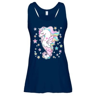 Cute Unicorn Seahorse Uni-Maid Ladies Essential Flowy Tank