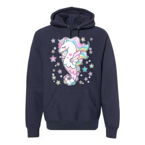 Cute Unicorn Seahorse Uni-Maid Premium Hoodie