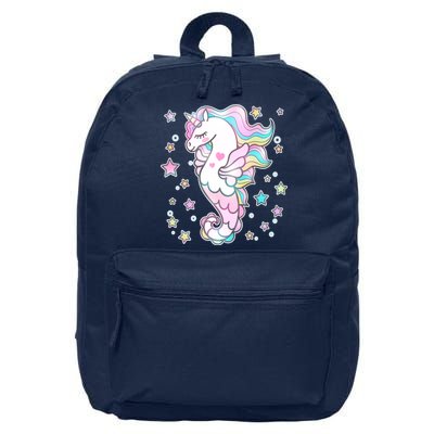 Cute Unicorn Seahorse Uni-Maid 16 in Basic Backpack