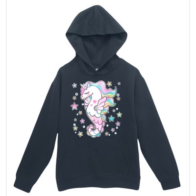 Cute Unicorn Seahorse Uni-Maid Urban Pullover Hoodie