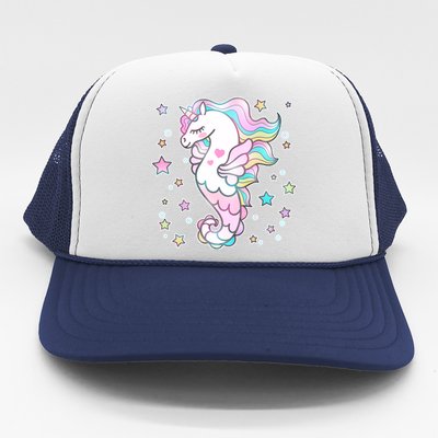 Cute Unicorn Seahorse Uni-Maid Trucker Hat