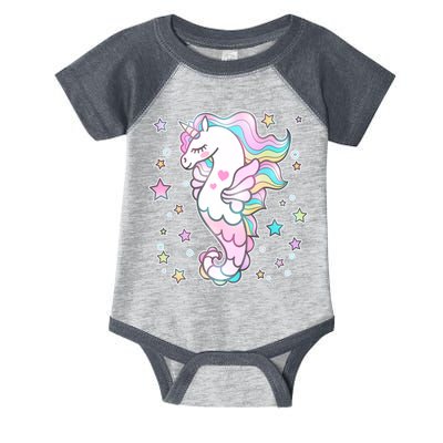 Cute Unicorn Seahorse Uni-Maid Infant Baby Jersey Bodysuit