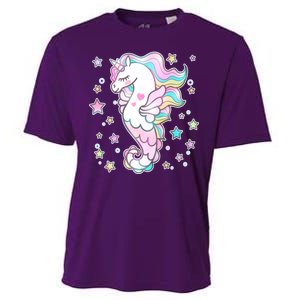 Cute Unicorn Seahorse Uni-Maid Cooling Performance Crew T-Shirt