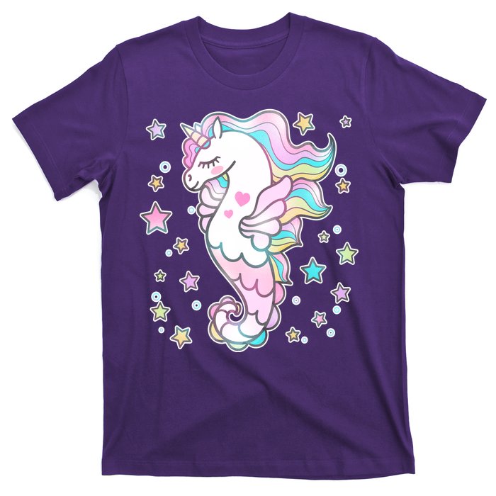 Cute Unicorn Seahorse Uni-Maid T-Shirt