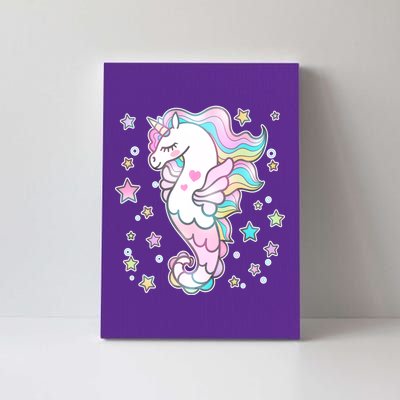 Cute Unicorn Seahorse Uni-Maid Canvas