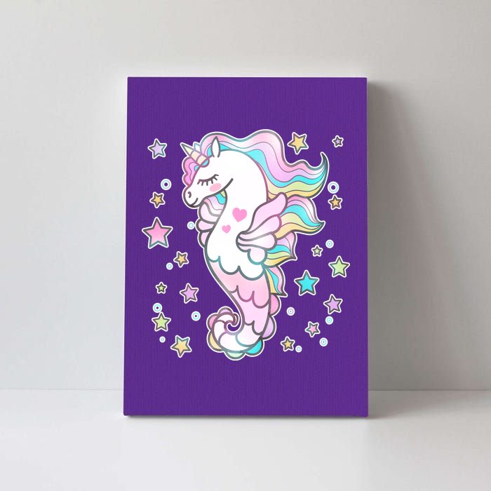 Cute Unicorn Seahorse Uni-Maid Canvas