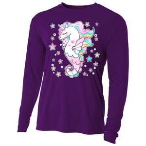 Cute Unicorn Seahorse Uni-Maid Cooling Performance Long Sleeve Crew