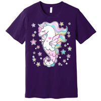 Cute Unicorn Seahorse Uni-Maid Premium T-Shirt