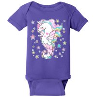 Cute Unicorn Seahorse Uni-Maid Baby Bodysuit