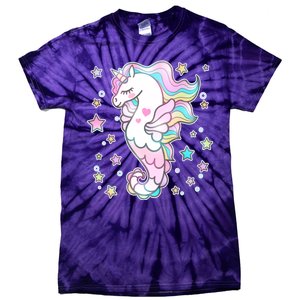 Cute Unicorn Seahorse Uni-Maid Tie-Dye T-Shirt