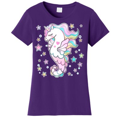 Cute Unicorn Seahorse Uni-Maid Women's T-Shirt