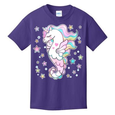 Cute Unicorn Seahorse Uni-Maid Kids T-Shirt