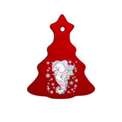 Cute Unicorn Seahorse Uni-Maid Ceramic Tree Ornament