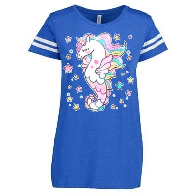 Cute Unicorn Seahorse Uni-Maid Enza Ladies Jersey Football T-Shirt