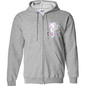 Cute Unicorn Seahorse Uni-Maid Full Zip Hoodie