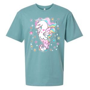 Cute Unicorn Seahorse Uni-Maid Sueded Cloud Jersey T-Shirt