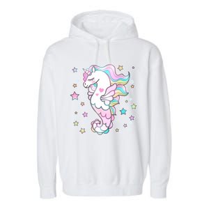 Cute Unicorn Seahorse Uni-Maid Garment-Dyed Fleece Hoodie