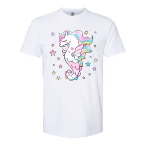 Cute Unicorn Seahorse Uni-Maid Softstyle CVC T-Shirt