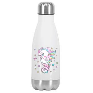 Cute Unicorn Seahorse Uni-Maid Stainless Steel Insulated Water Bottle