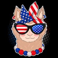 Cute USA Patriotic Llama Cooling Performance Crew T-Shirt