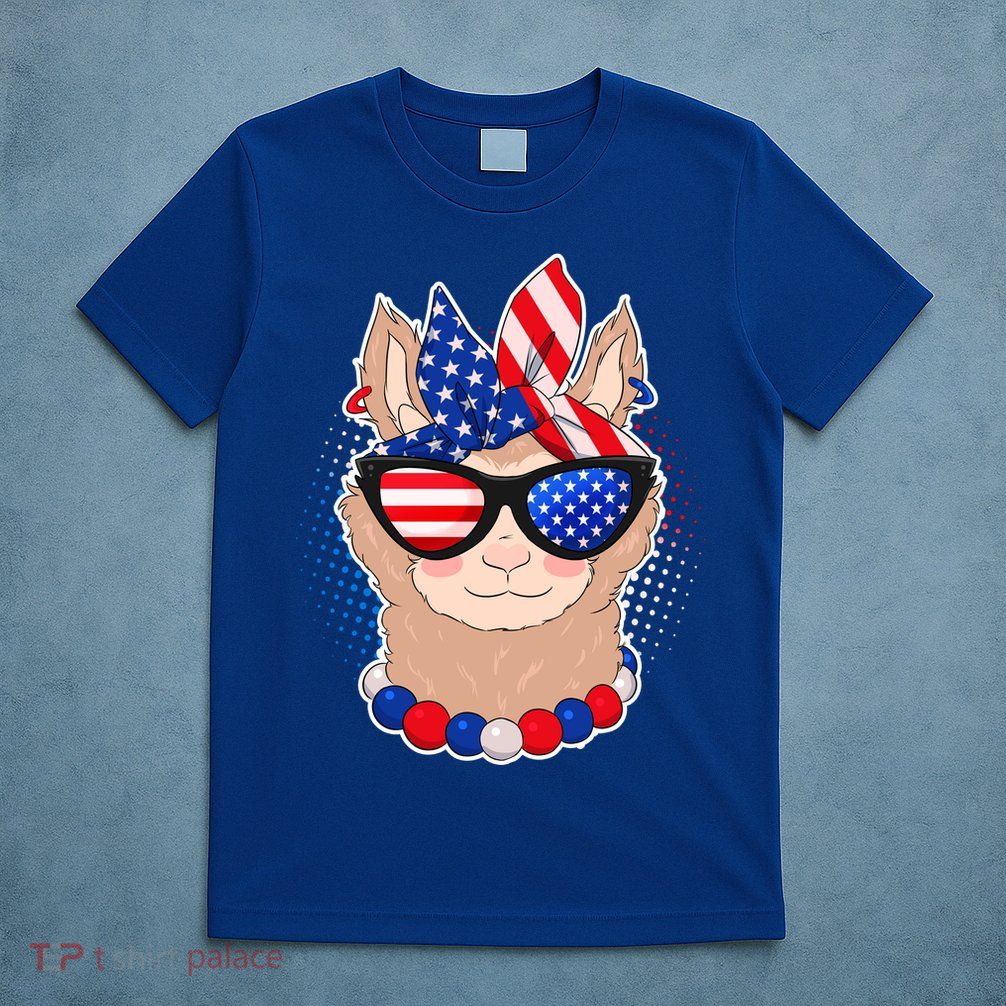 Cute USA Patriotic Llama T-Shirt