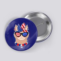 Cute USA Patriotic Llama Button