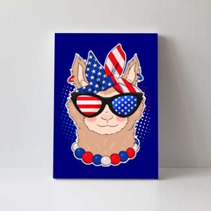 Cute USA Patriotic Llama Canvas