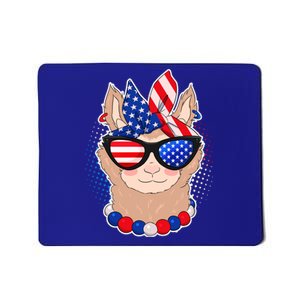 Cute USA Patriotic Llama Mousepad