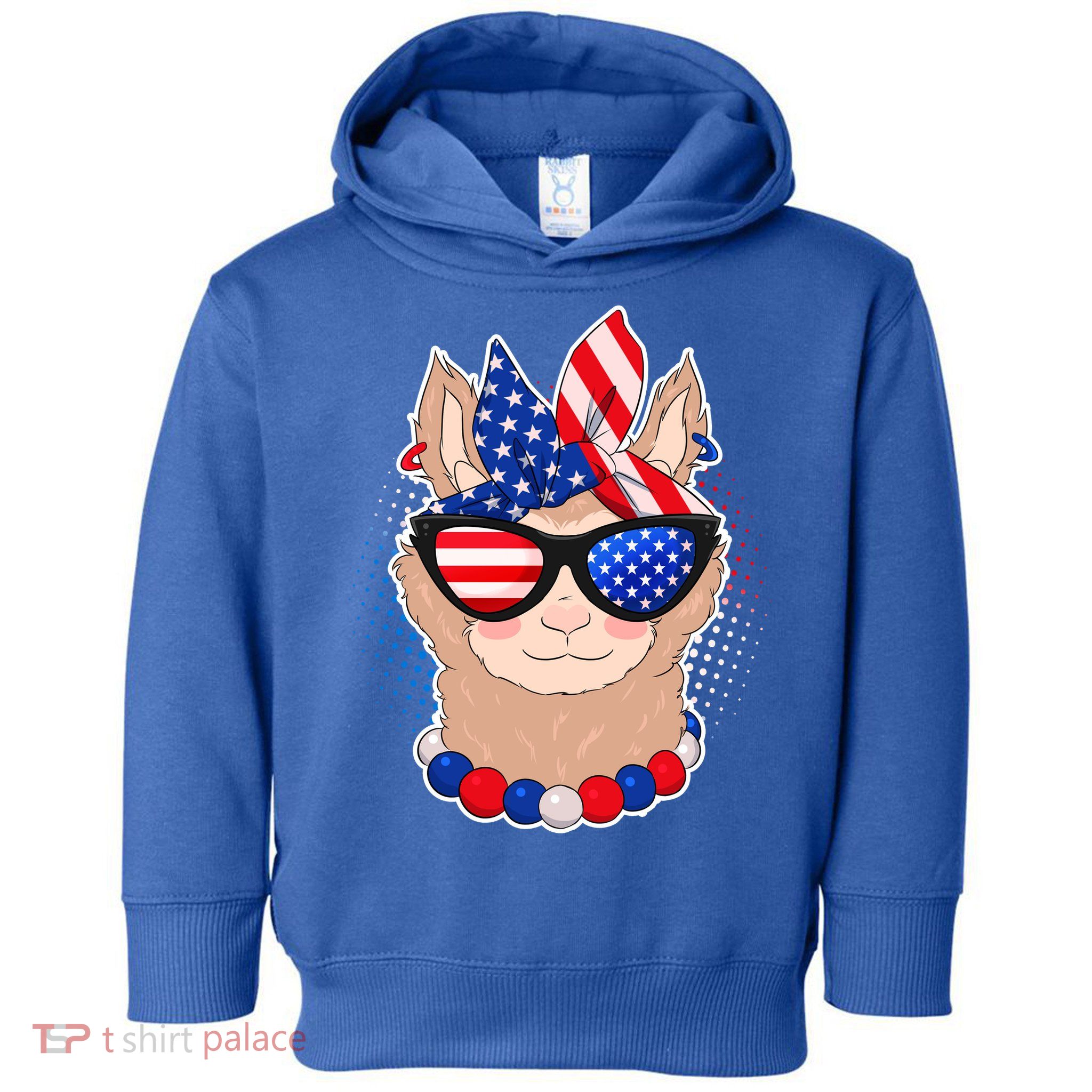 Cute USA Patriotic Llama Toddler Hoodie