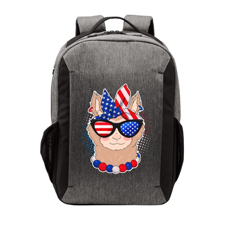 Cute USA Patriotic Llama Vector Backpack