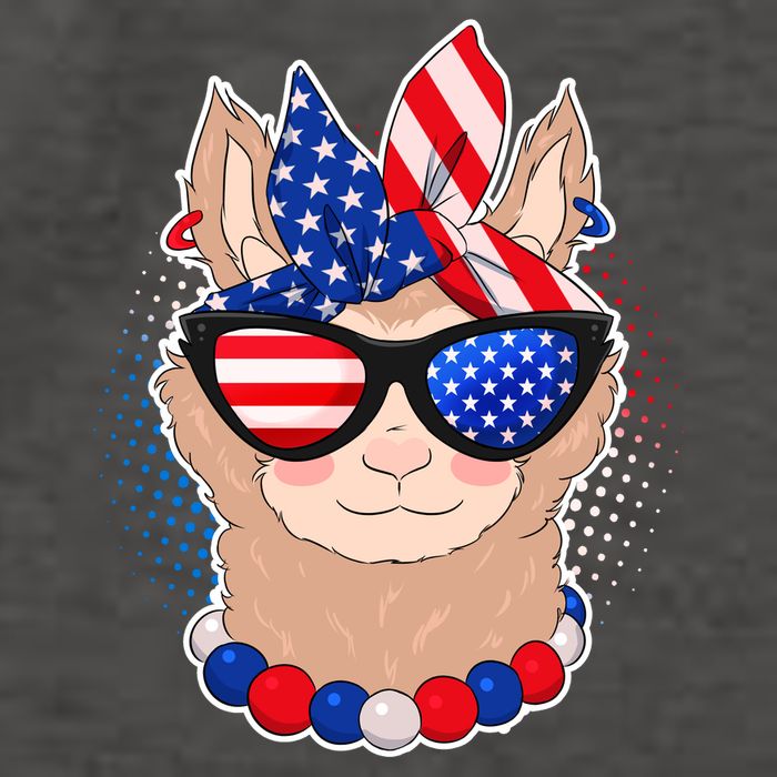 Cute USA Patriotic Llama Vector Backpack