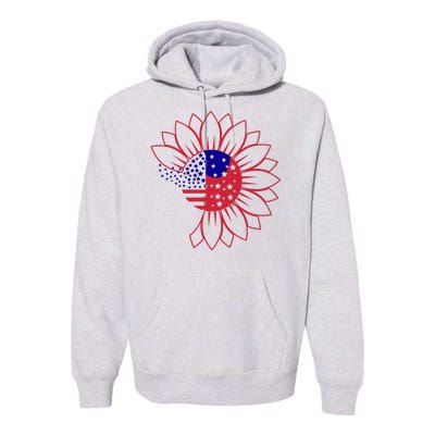 Cute USA Sunflower Flag Premium Hoodie