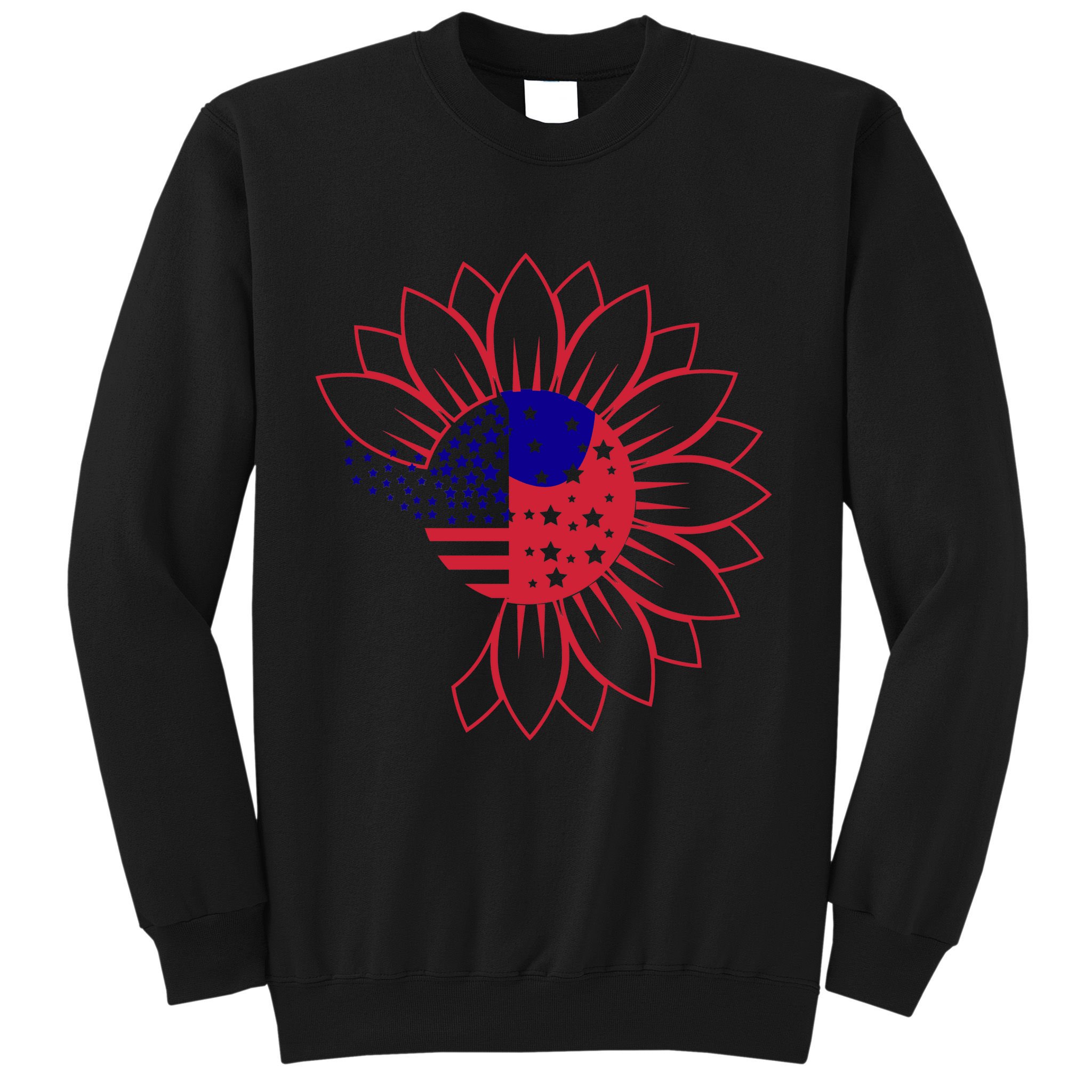 Cute USA Sunflower Flag Sweatshirt