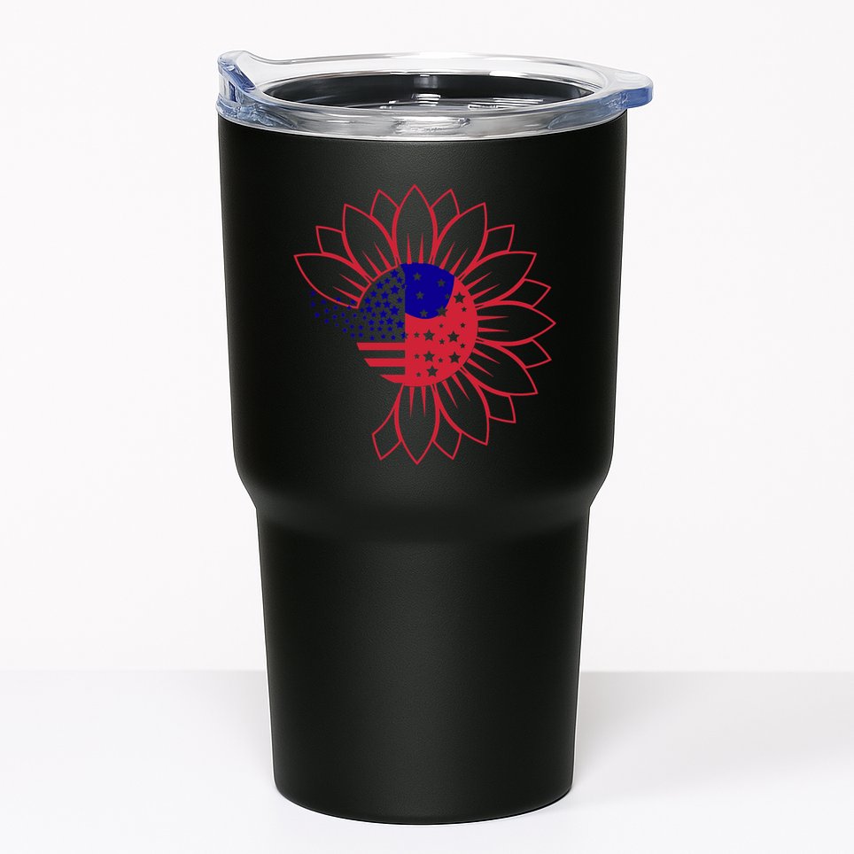 Cute USA Sunflower Flag Tumbler