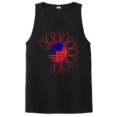 Cute USA Sunflower Flag PosiCharge Competitor Tank