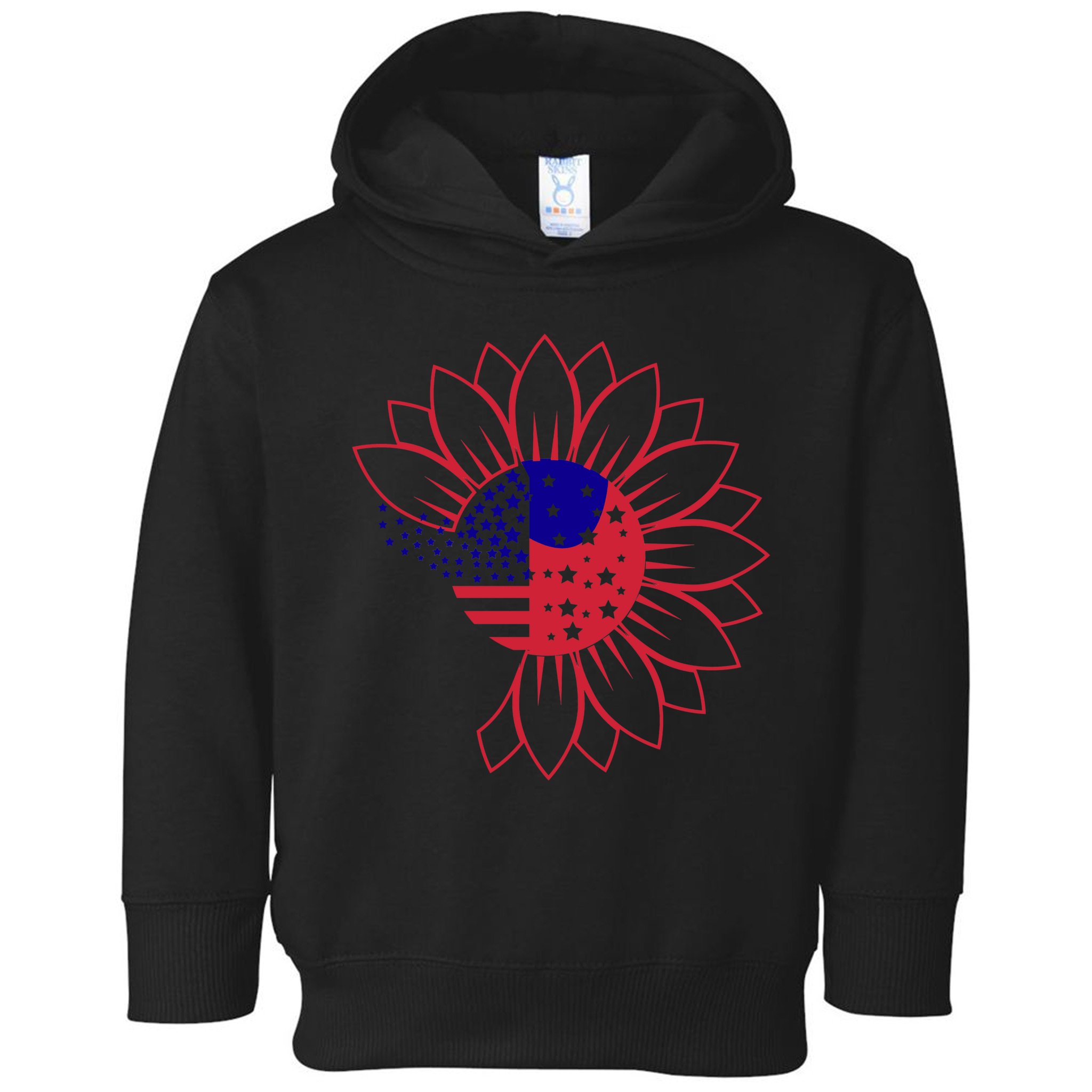 Cute USA Sunflower Flag Toddler Hoodie