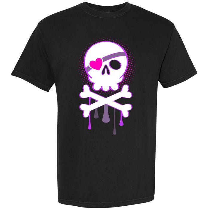 Cute Valentine Skull Eye Patch  Garment-Dyed Heavyweight T-Shirt