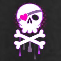Cute Valentine Skull Eye Patch  Garment-Dyed Heavyweight T-Shirt