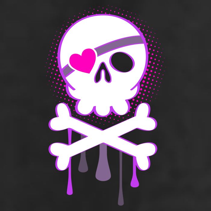 Cute Valentine Skull Eye Patch  Garment-Dyed Heavyweight T-Shirt