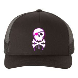 Cute Valentine Skull Eye Patch  Yupoong Adult 5-Panel Trucker Hat