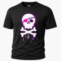 Cute Valentine Skull Eye Patch  Cooling Performance Crew T-Shirt