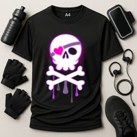 Cute Valentine Skull Eye Patch  Cooling Performance Crew T-Shirt