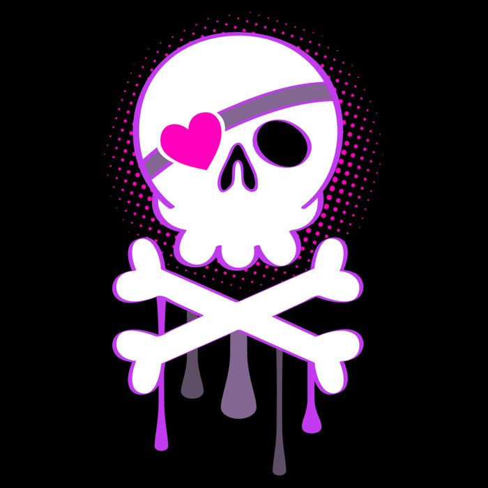 Cute Valentine Skull Eye Patch  Cooling Performance Crew T-Shirt