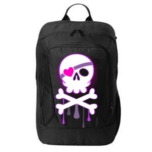 Cute Valentine Skull Eye Patch  City Backpack