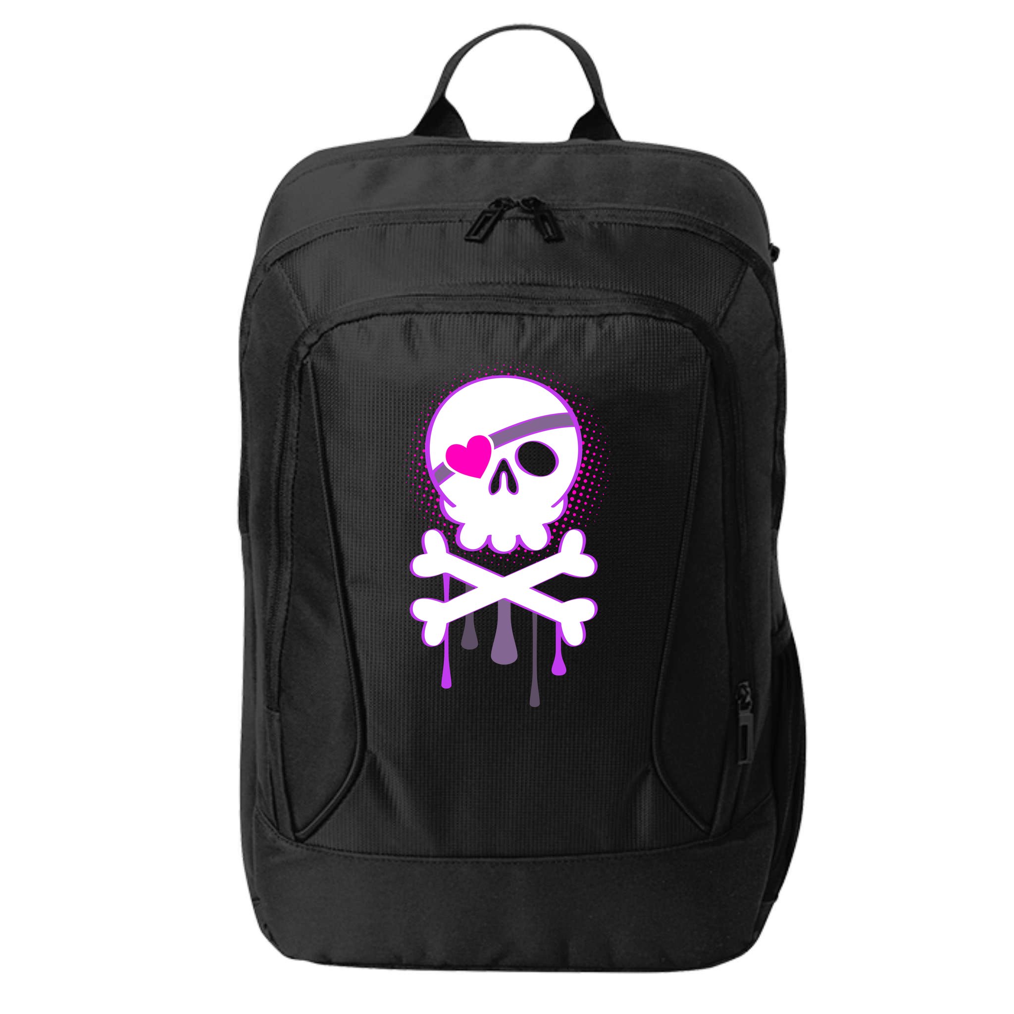 Cute Valentine Skull Eye Patch  City Backpack