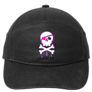 Cute Valentine Skull Eye Patch  7-Panel Snapback Hat